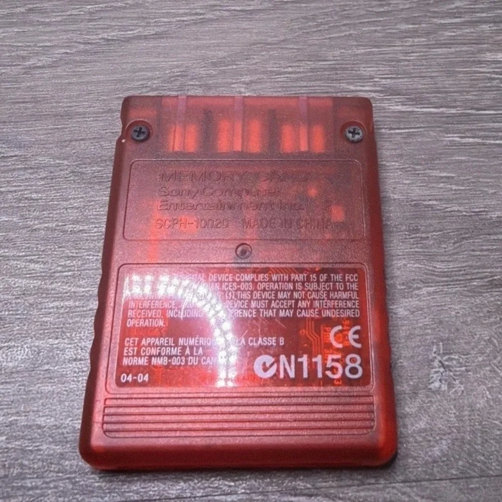 Sony PlayStation 2 PS2 Memory Card‎ 8MB MagicGate Crimson Red SCPH-10020 OEM